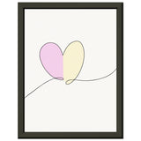 Heartfelt Harmony - Minimalist Love - 15x20 cm 6x8″ - Metal Framed Posters