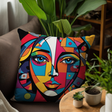 Artistic Flair - Pop Art Face Cushion - - Cushions