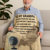 Gift the Journey – Vintage Sherpa Blanket for Grandpa - - Sherpa blanket