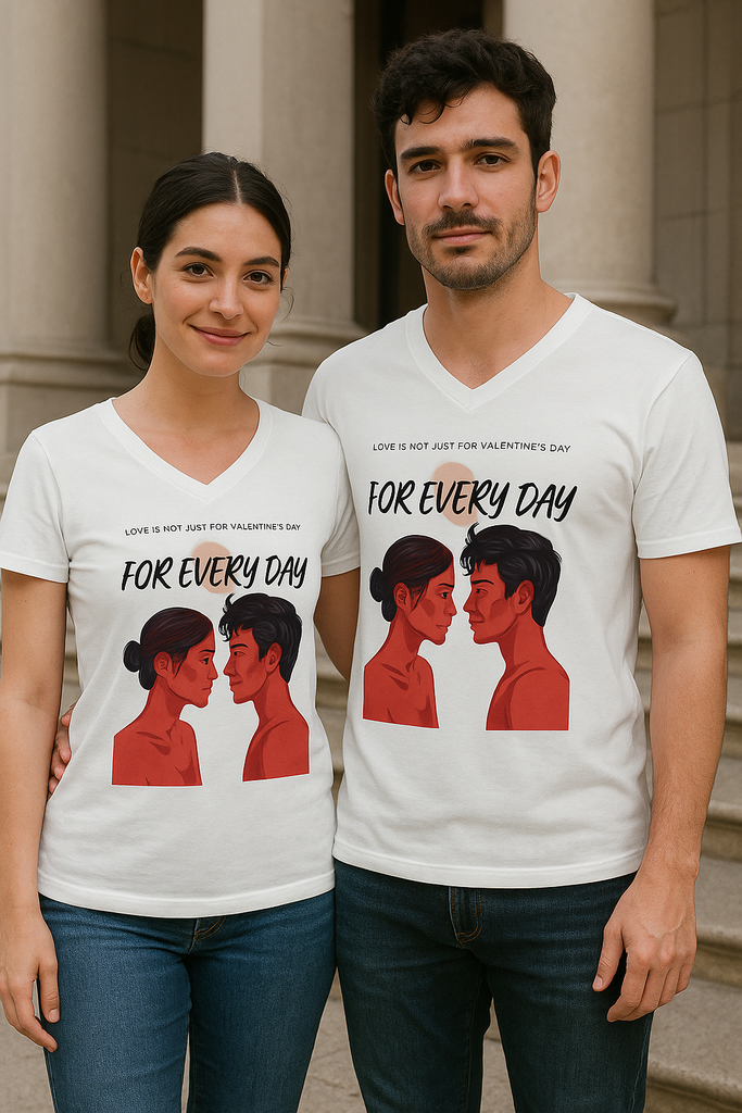 Everyday Love - Couple's Affection V-Neck T-Shirt - - T-shirts