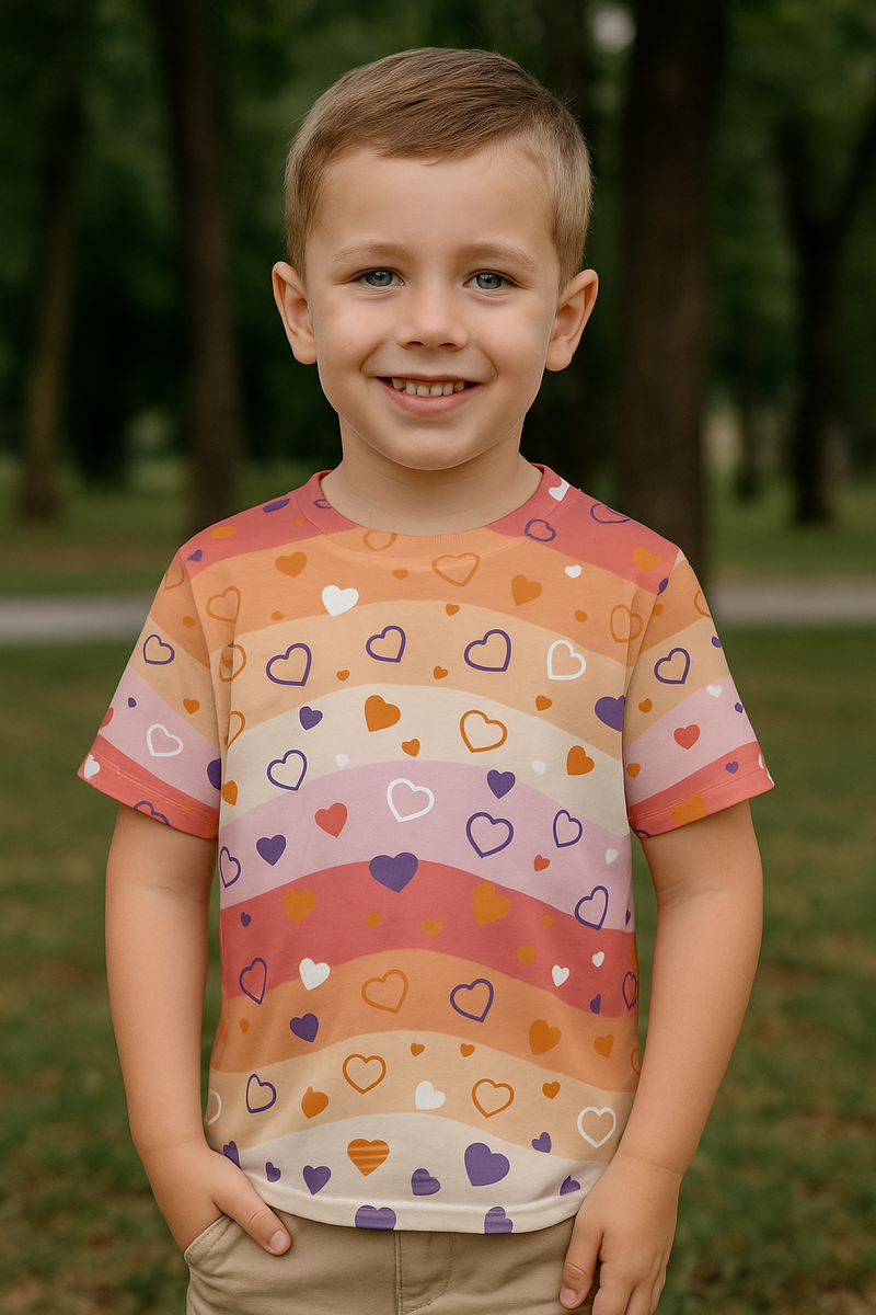 Waves of Love - Full Print Kids T-Shirt - - T-shirts
