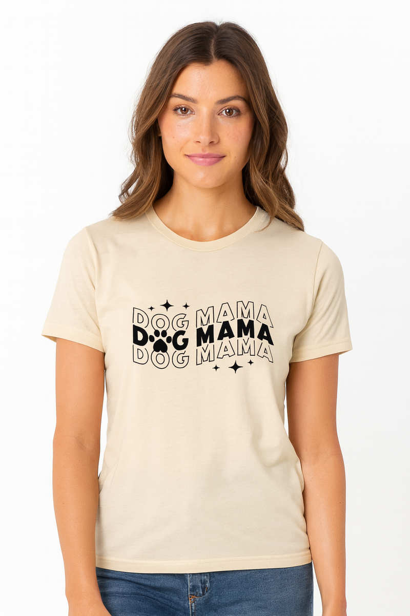 For the Love of Paws - Dog Mama Crewneck T-shirt - - T-shirts
