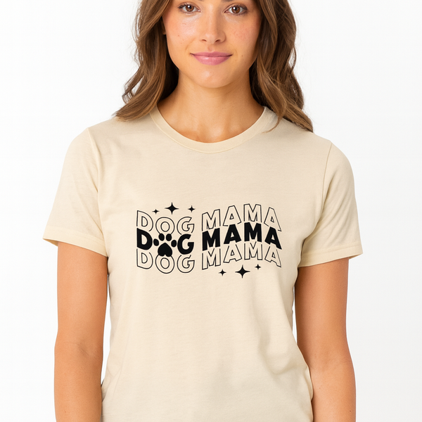 For the Love of Paws - Dog Mama Crewneck T-shirt - - T-shirts