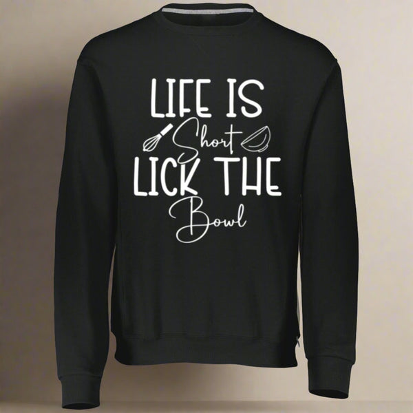 Comfort and Joy - Lick the Bowl Crewneck - Black - Crewneck T-shirts