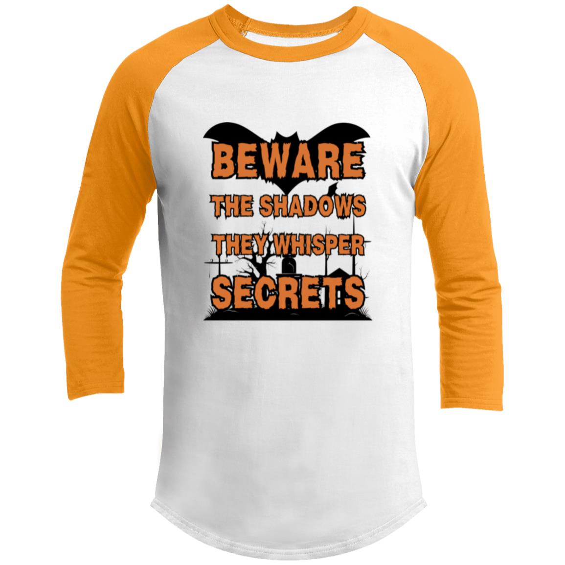 Beware the Night - Haunted Secrets Raglan - White Gold - T-Shirts