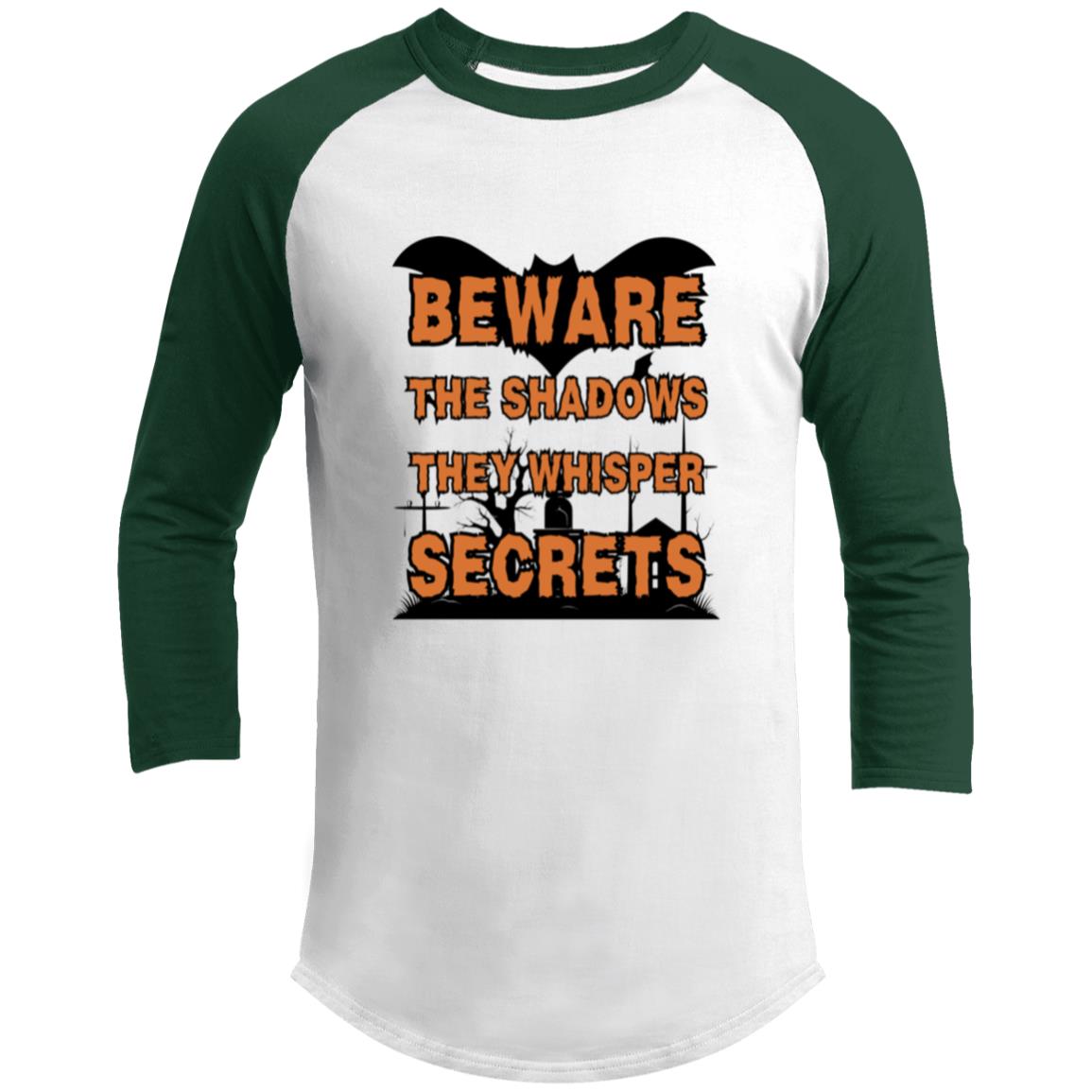 Beware the Night - Haunted Secrets Raglan - White Forest - T-Shirts