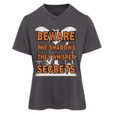 Beware the Shadows - Haunted Secrets Tee - Dark Grey Heather - T-Shirts