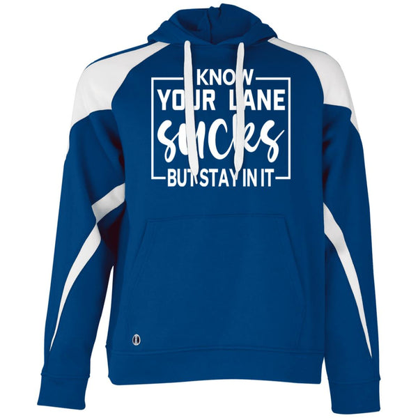 Stay in Your Lane - Motivational Fleece Hoodie - Royal White - Hoodies