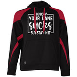 Stay in Your Lane - Motivational Fleece Hoodie - Black Scarlet - Hoodies