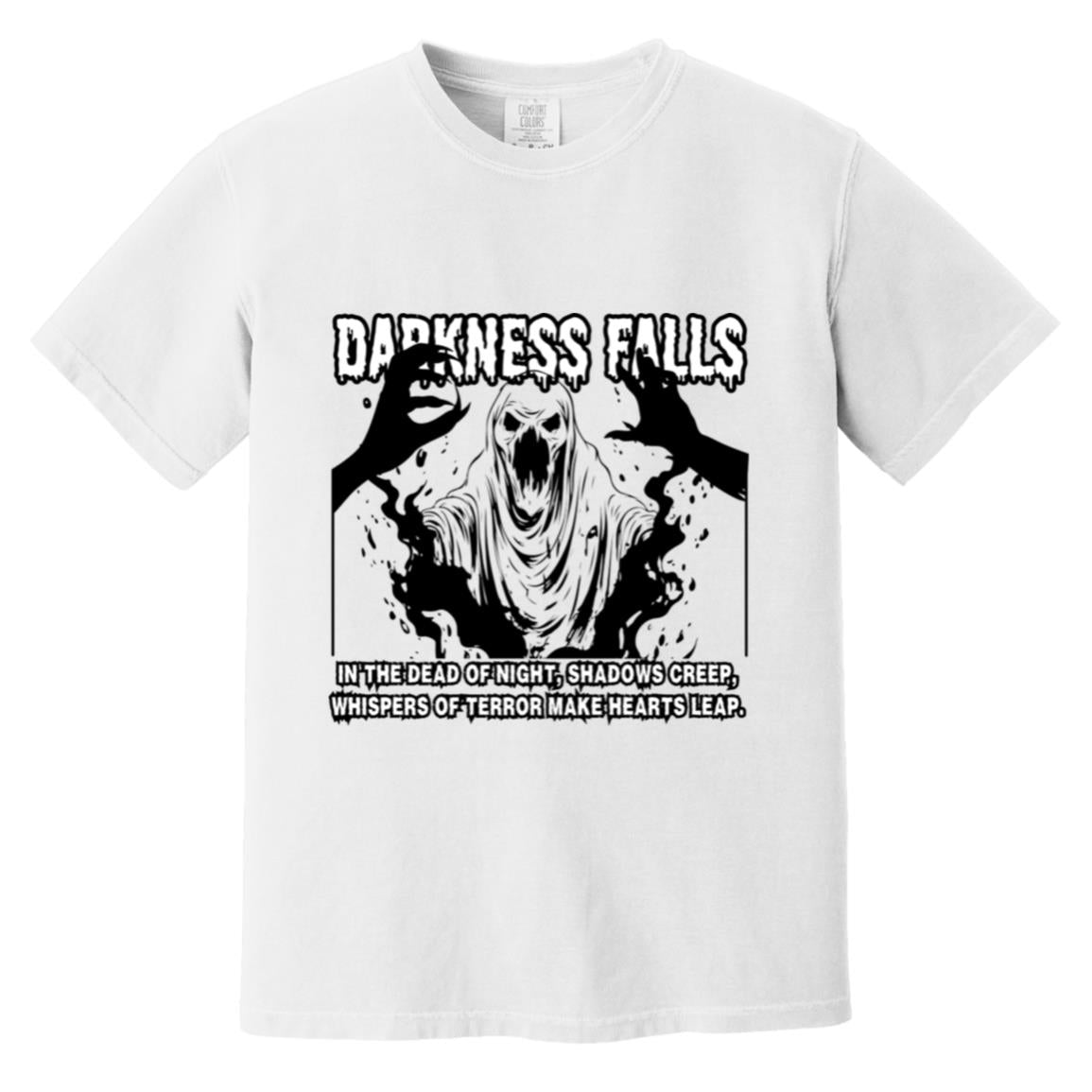 Whispers of Terror - The Darkness Falls Shirt - White - T-Shirts