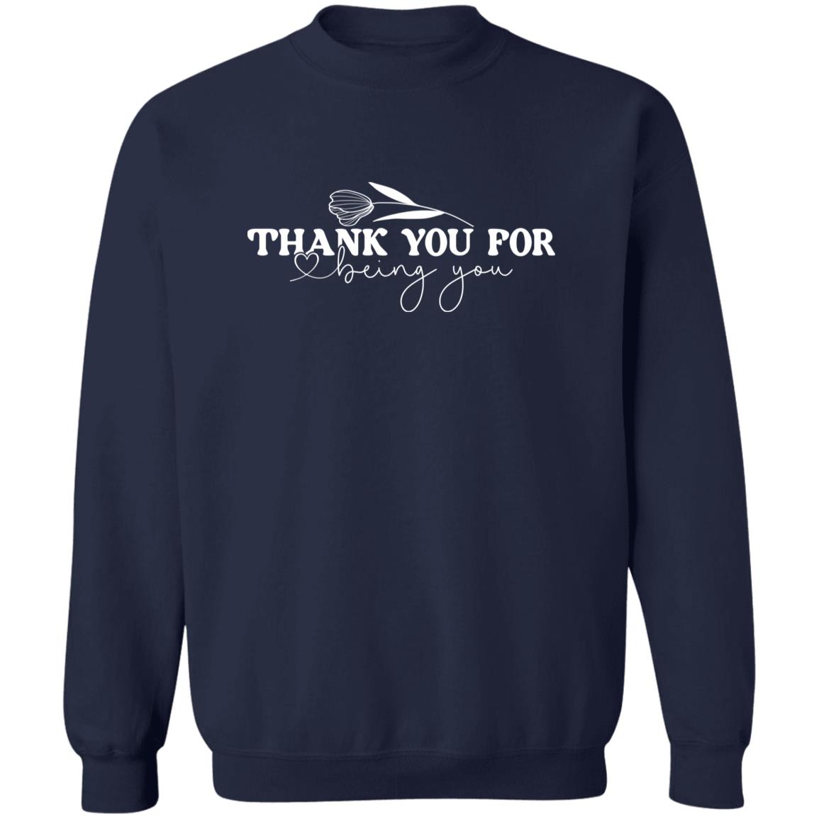 Simply Thankful - Comfortable Crewneck - Navy - Crewneck Sweatshirts