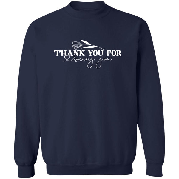 Simply Thankful - Comfortable Crewneck - Navy - Crewneck Sweatshirts