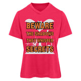 Beware the Shadows - Haunted Secrets Tee - Red Heather - T-Shirts