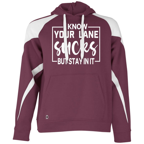 Stay in Your Lane - Motivational Fleece Hoodie - Maroon White - Hoodies