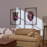 Artistry Unleashed - Warrior, Sacred Bull, and Tiger Spirit - - Wooden Framed Posters