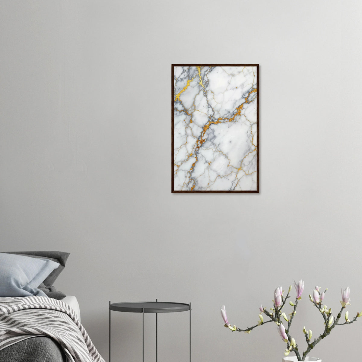 Gilded Marble - Luxury Texture Framed Poster - 40x60 cm 16x24″ Dark wood frame - Wooden Framed Posters