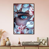 Inner Bloom - Eye with Floral Frame Print - 60x90 cm 24x36″ Dark wood frame - Framed Posters