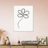 Simplicity in Bloom - Vintage-Inspired Floral Art - 60x80 cm 24x32″ White frame - Wooden Framed Posters