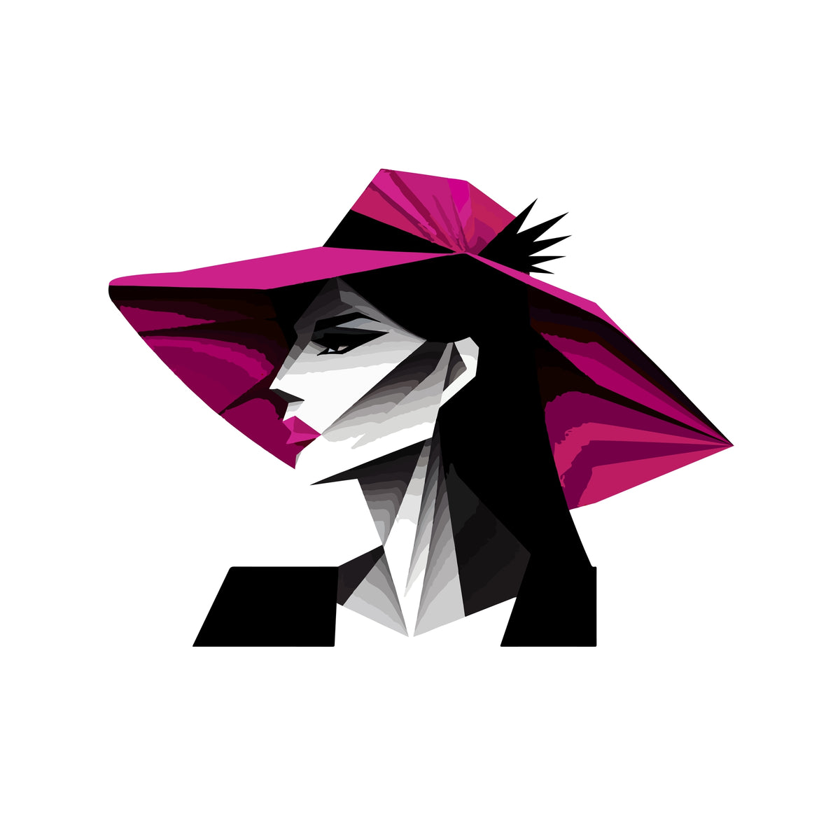 The Timeless Lady - Magenta Hat Glamour - - Framed Posters