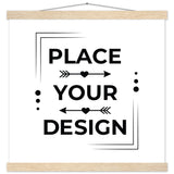 Stunning Art Display - Premium Customizable Poster - 40x40 cm 16x16″ Natural wood wall hanger - Posters With Hanger