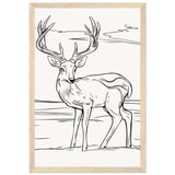 Elegance in Nature - Deer in Line - 30x45 cm 12x18″ Wood frame - Wooden Framed Posters