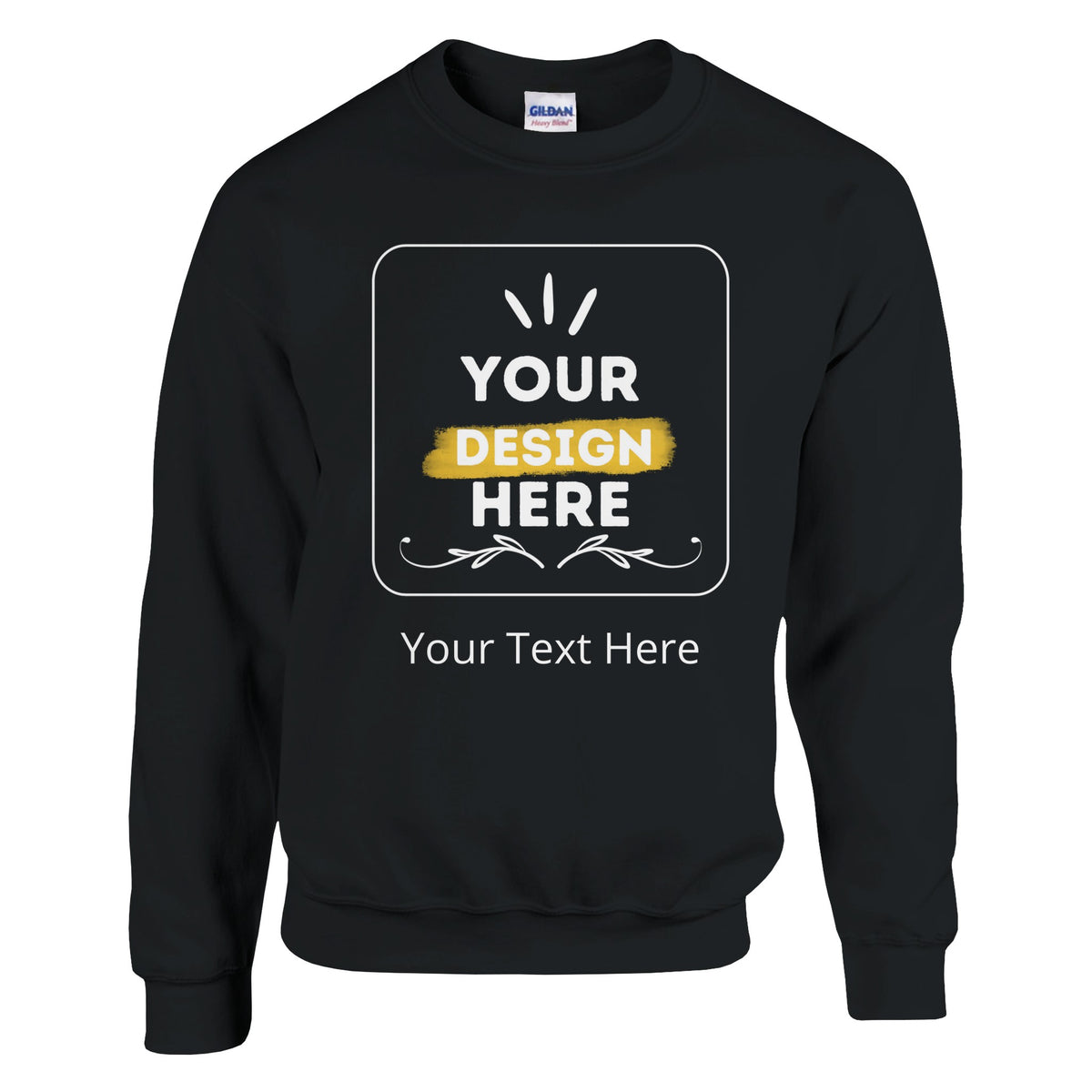 Cozy Perfection - Unisex Customizable Classic Crewneck - Black - Crewneck Sweatshirts