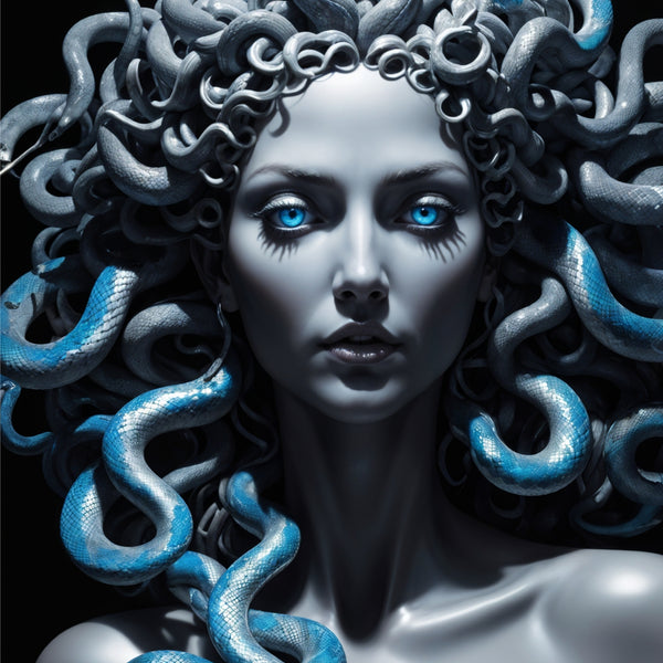 Mythic Beauty - Medusa’s Hypnotic Eyes - 24x36 - Framed Posters