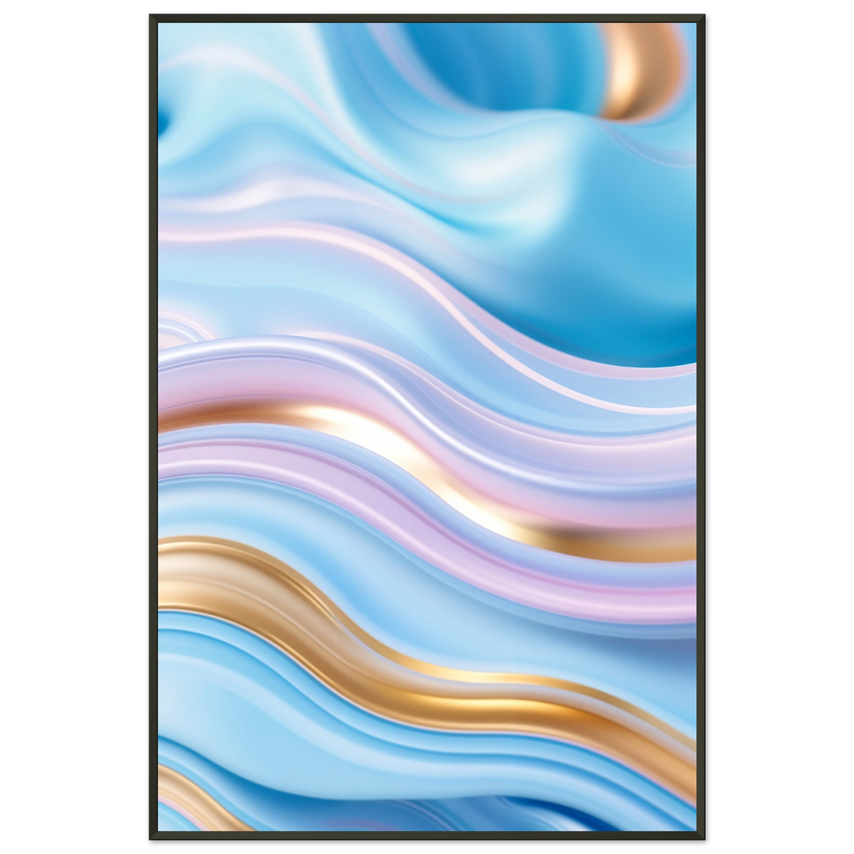 Liquid Gold - Abstract Fluid Art Framed Poster - - Metal Framed Posters