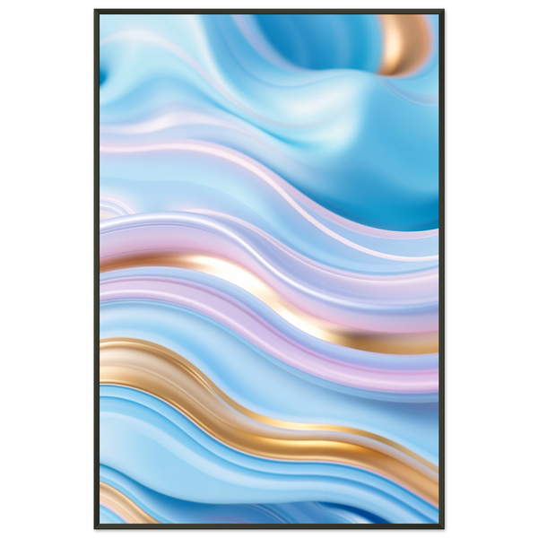 Liquid Gold - Abstract Fluid Art Framed Poster - - Metal Framed Posters