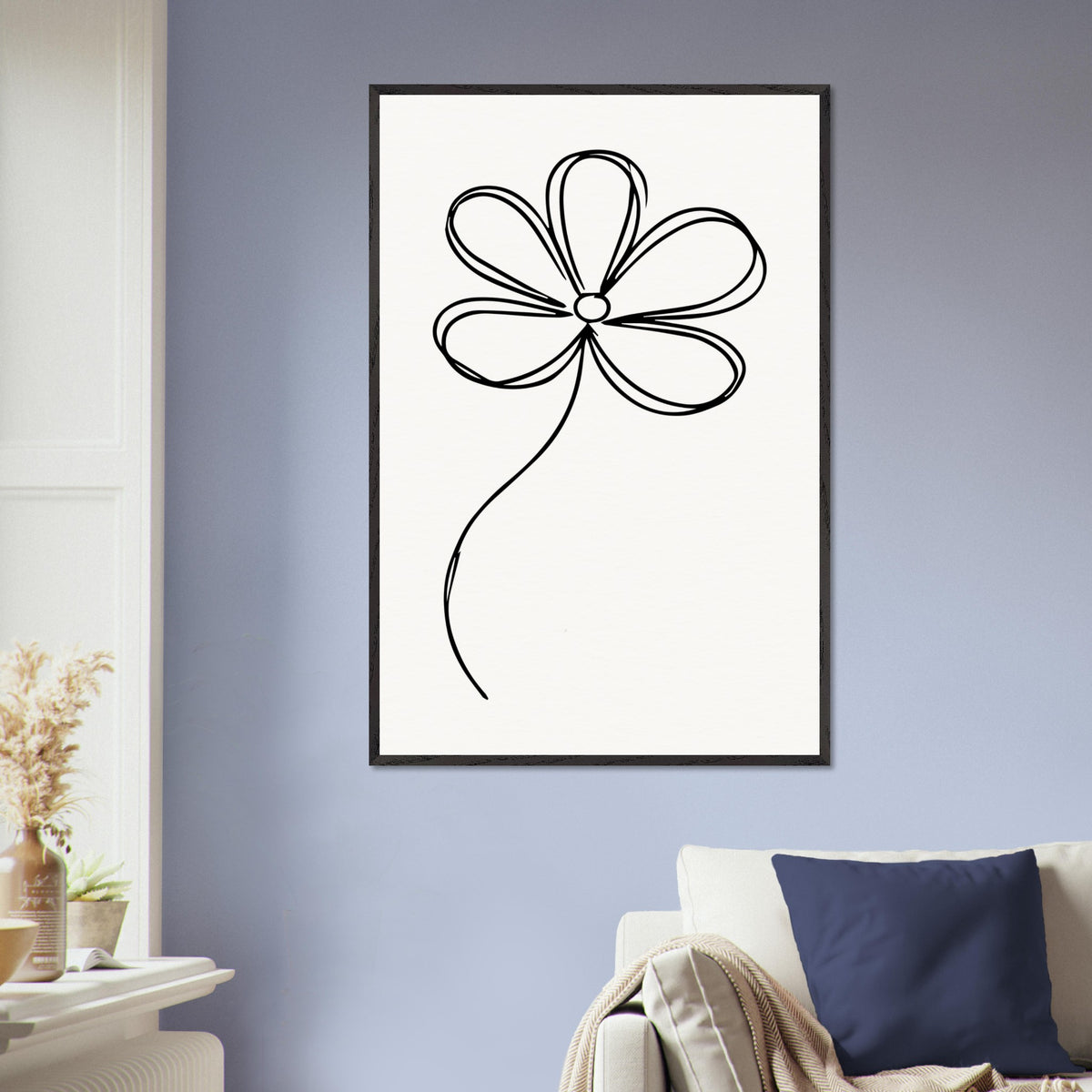 Simplicity in Bloom - Vintage-Inspired Floral Art - - Wooden Framed Posters