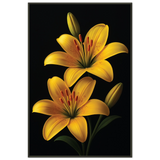 Metal Framed Poster – Elegant Yellow Lilies - Default Title - Metal Framed Posters