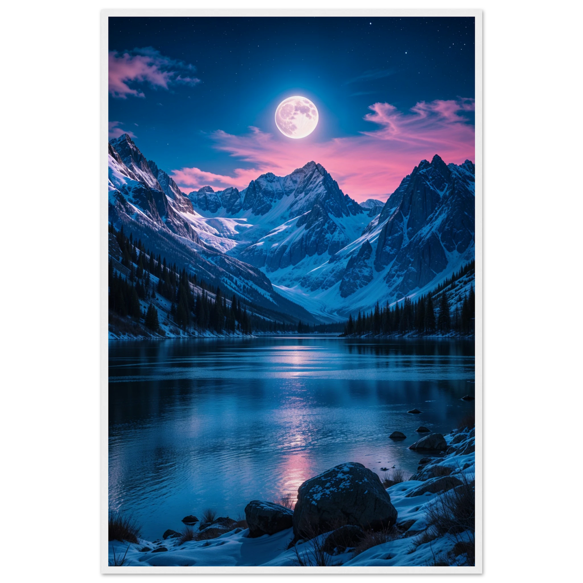 Lunar Escape – Gift + Memory Wall Art for Dreamers - - Wooden Framed Posters