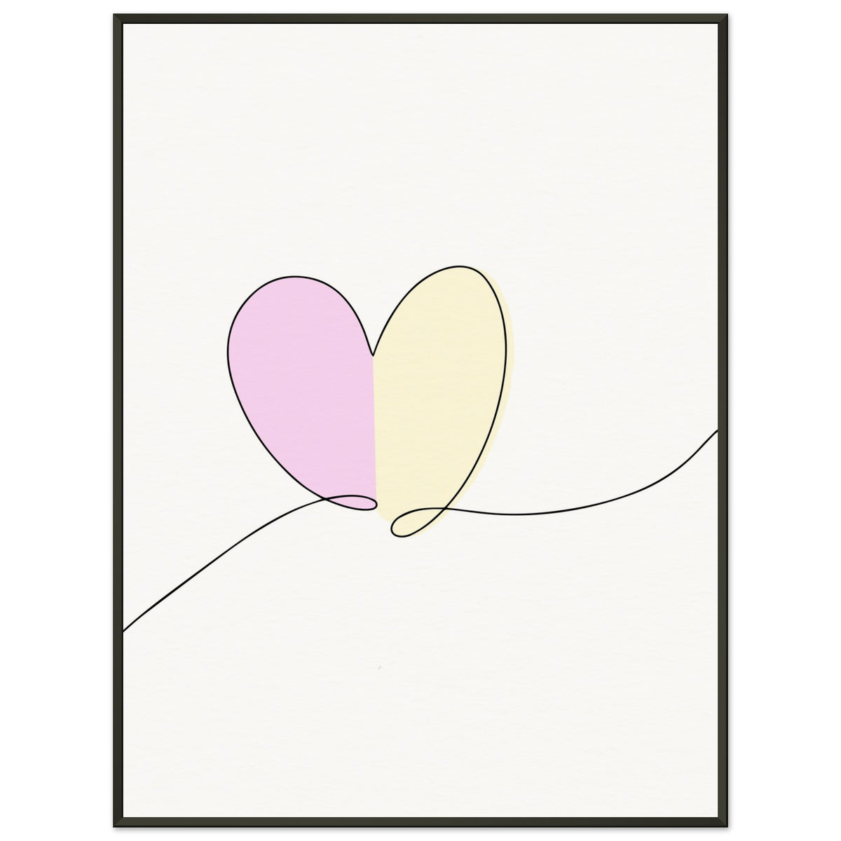 Heartfelt Harmony - Minimalist Love - 60x80 cm 24x32″ - Metal Framed Posters