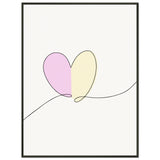 Heartfelt Harmony - Minimalist Love - 60x80 cm 24x32″ - Metal Framed Posters