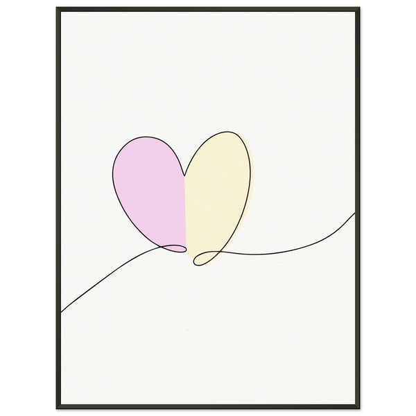 Heartfelt Harmony - Minimalist Love - 60x80 cm 24x32″ - Metal Framed Posters