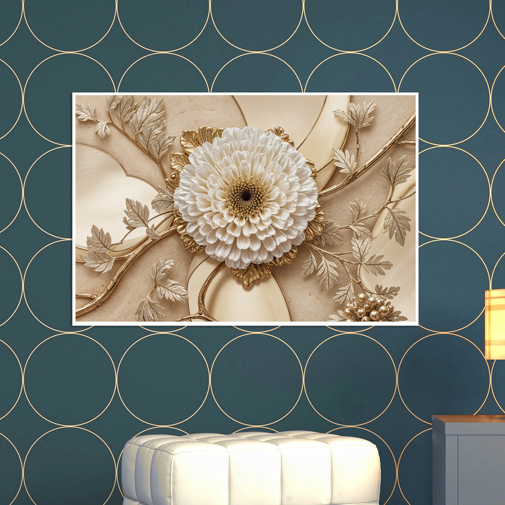 Golden Bloom - Timeless Elegance - - Framed Posters