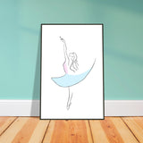 Graceful Dance - Minimalist Ballerina - - Metal Framed Posters