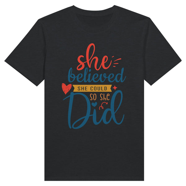 Wearable Inspiration - She Believed, She Did Shirt - Charcoal - Print Material