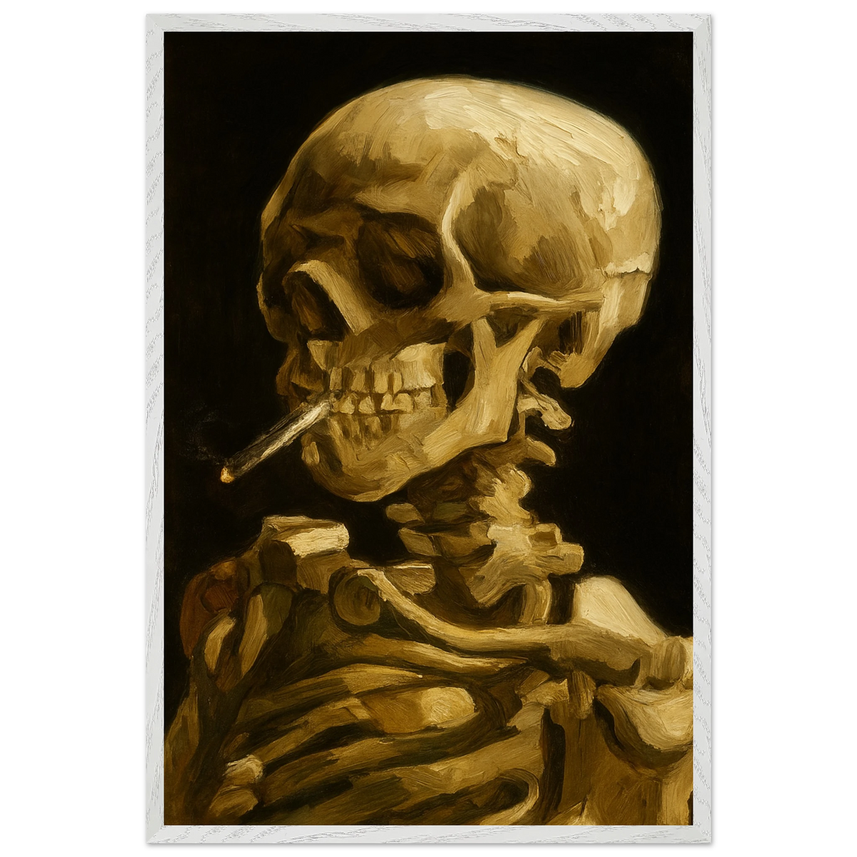 Skull Art Wooden Framed Poster with Attitude - - Wooden Framed Posters