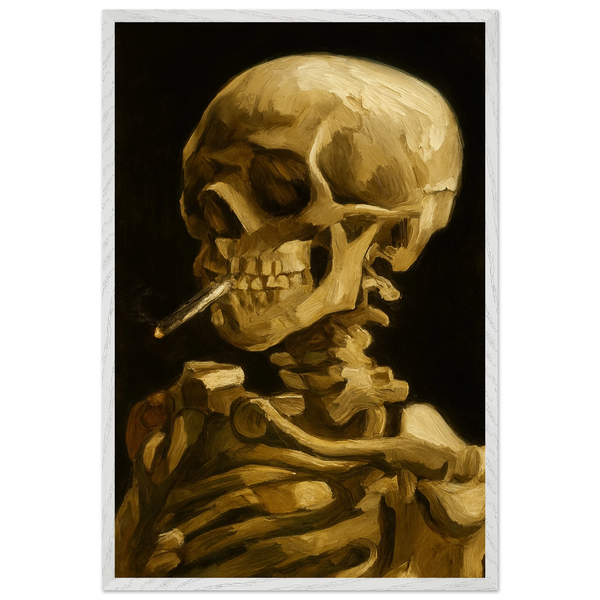 Skull Art Wooden Framed Poster with Attitude - - Wooden Framed Posters