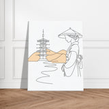 Tranquil Japanese Line Art - Canvas Edition - - Canvas Prints