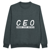 Conquer Every Challenge - CEO Motivation - Charcoal Heather - Sweatshirts