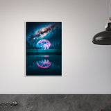 Tranquil Moonscape - Framed Galaxy Artwork - - Wooden Framed Posters