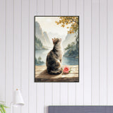 Tranquil Companion - A Cat in Nature's Embrace - - Framed Posters