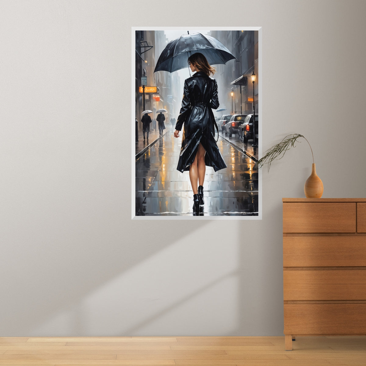 Umbrella in the Storm - 24x36 - Framed Posters