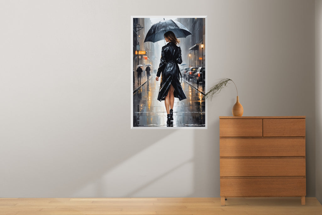 Umbrella in the Storm - 24x36 - Framed Posters