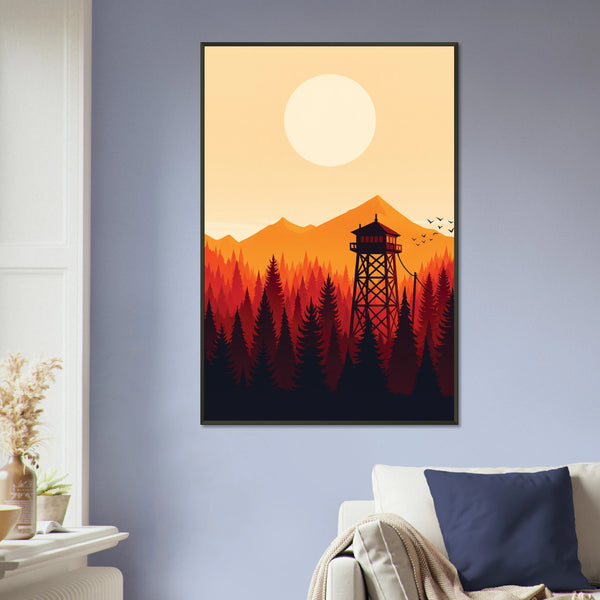 Metal Framed Poster – Sunset Forest Escape - Default Title - Metal Framed Posters