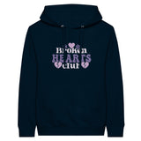 Broken Hearts Club Premium Unisex Pullover Hoodie - Navy - Pullover Hoodies