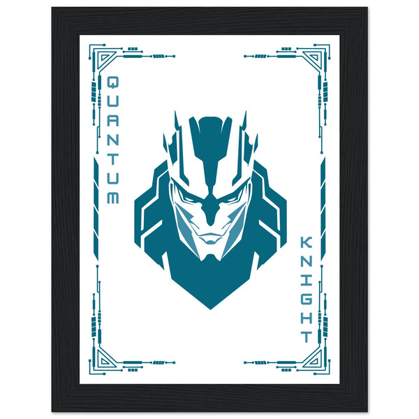 Transform Your Space - "Proton, Neural, Quantum Knights" Poster Set - 15x20 cm 6x8″ Black frame Quantum Knight - Wooden Framed Posters