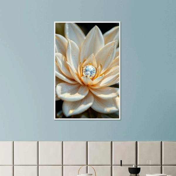 Bloom & Brilliance – Elegant Poster Gift for Women - White frame - Wooden Framed Posters